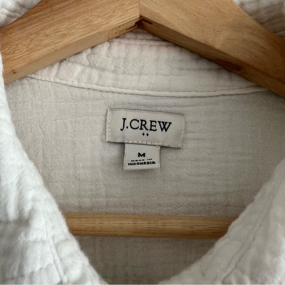 J. Crew Shirt Women's Gauze Button-Up Long Sleeve Cotton Minimalist White Sz M - Picture 12 of 12